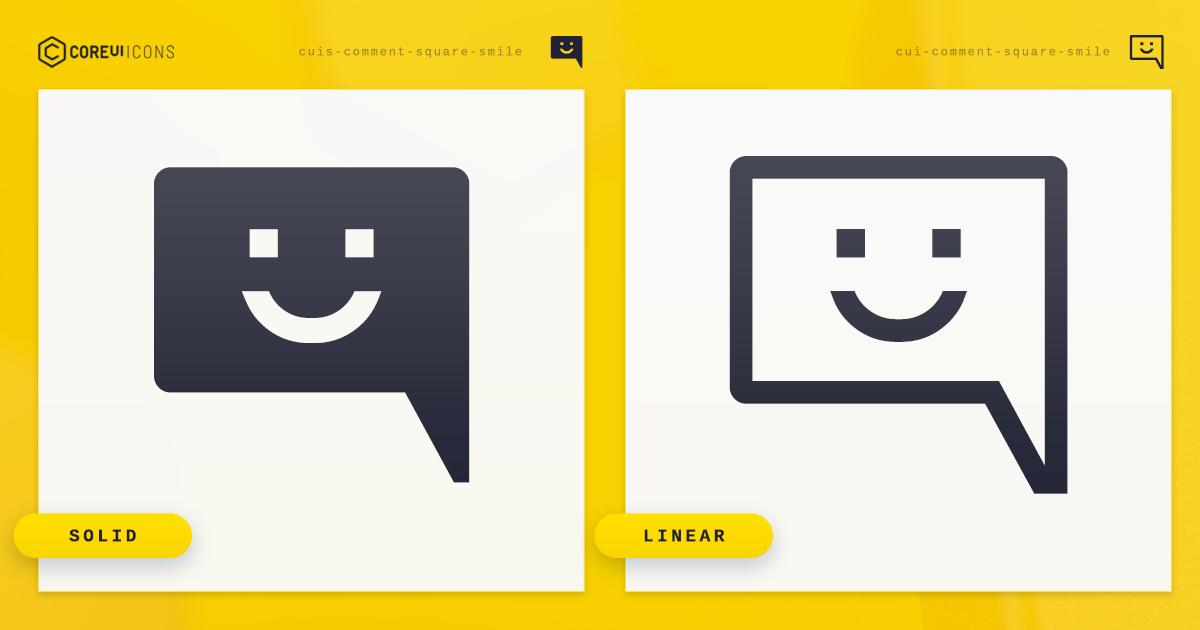 Comment Square Smile Icon · Linear · CoreUI Icons · SVG, JavaScript ...