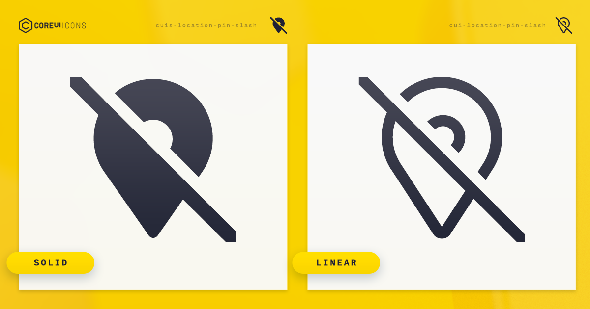Location Pin Slash Icon · Solid · CoreUI Icons · SVG, JavaScript ...
