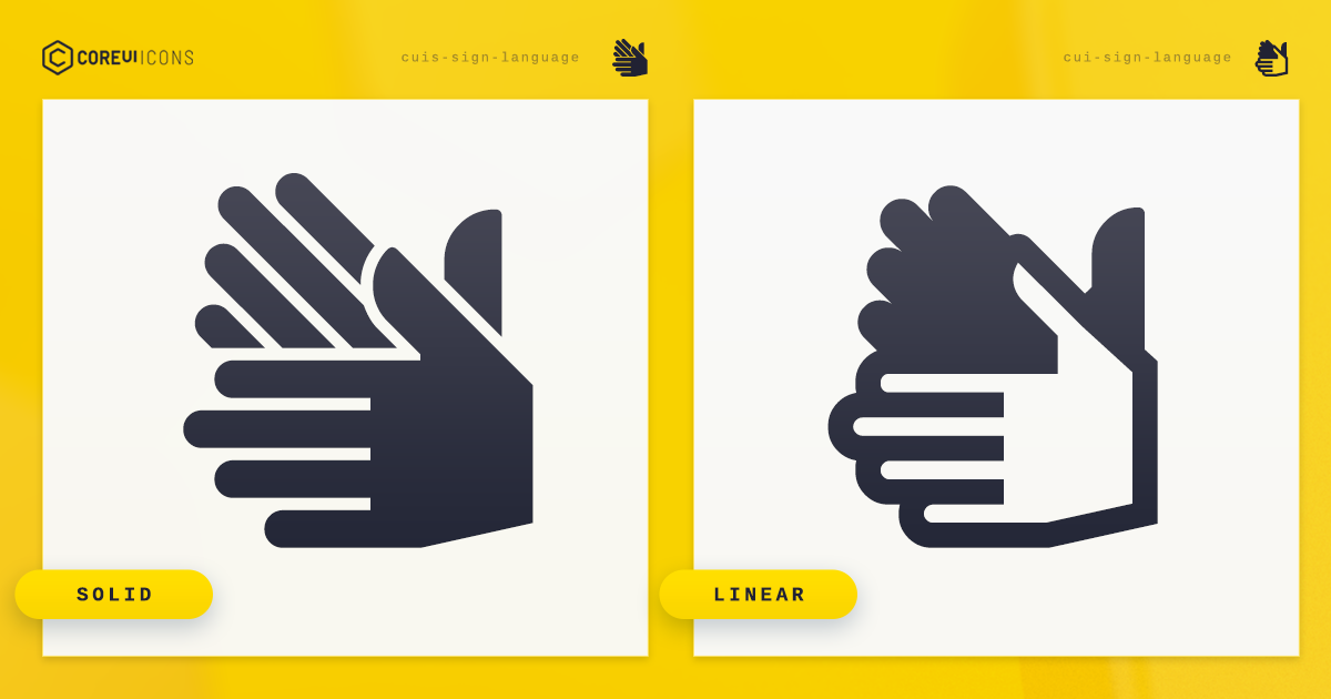 Sign Language Icon · Linear · CoreUI Icons · SVG, JavaScript