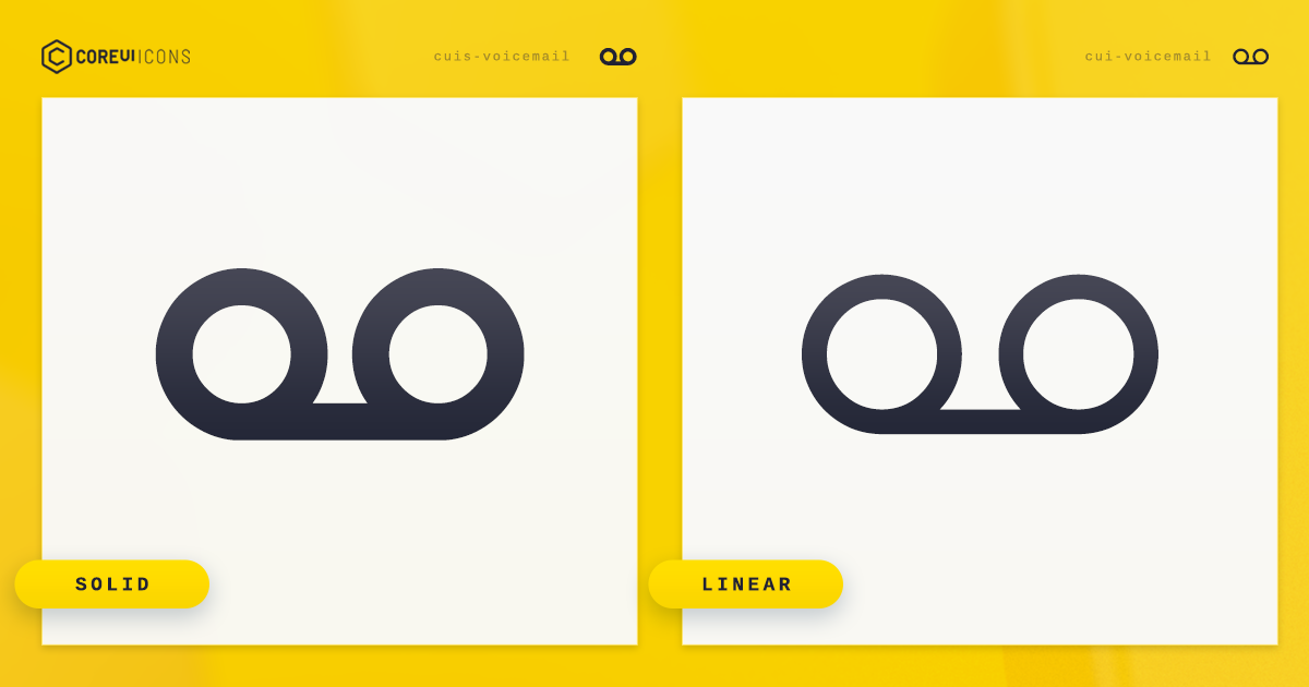 Voicemail Icon · Solid · CoreUI Icons · SVG, JavaScript, TypeScript ...