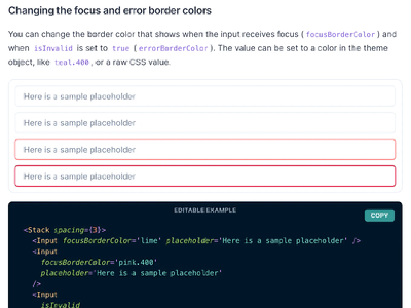 Chakra UI - React library - nput