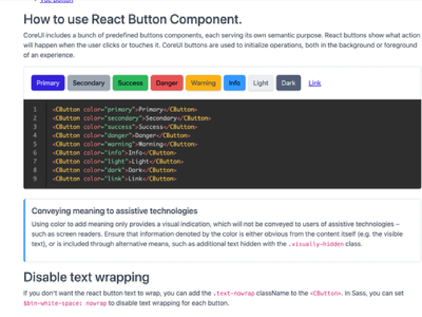 CoreUI React Components Library