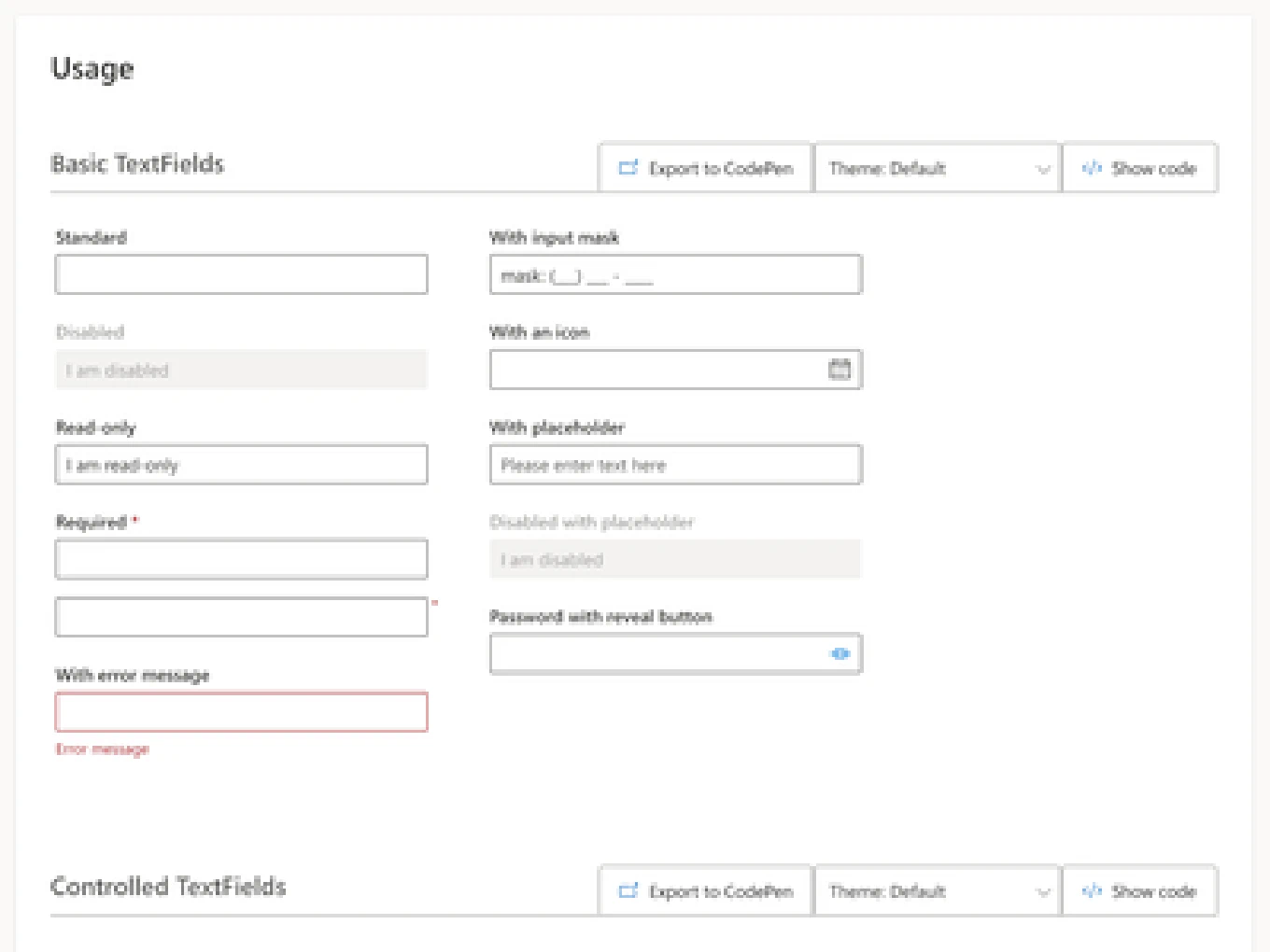 Fluent UI - React UI libraries - Text Fields