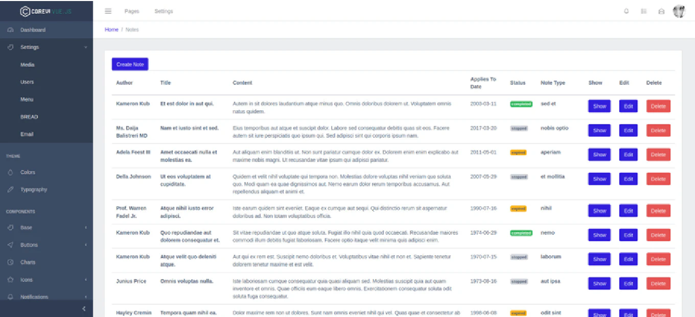 Laravel Admin Template