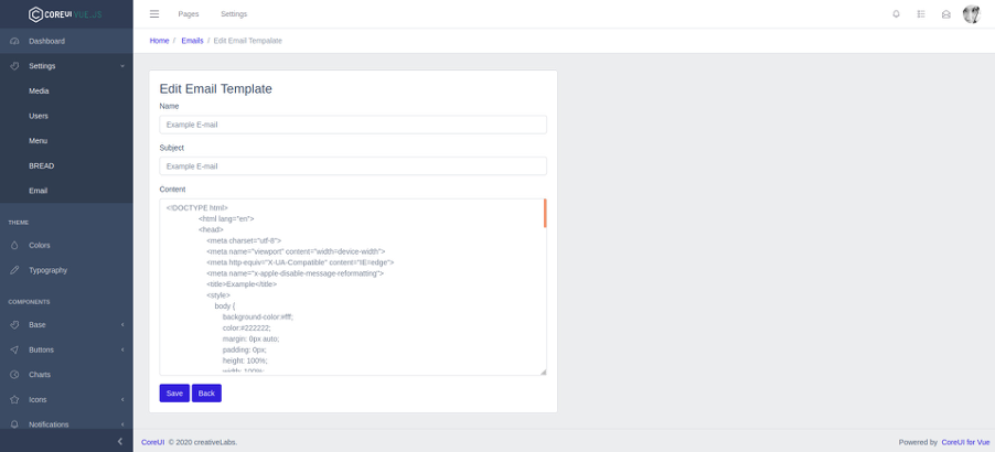 Laravel Admin Template