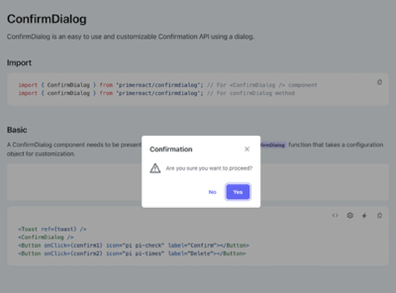 Primereact Component Libraries - Dialog