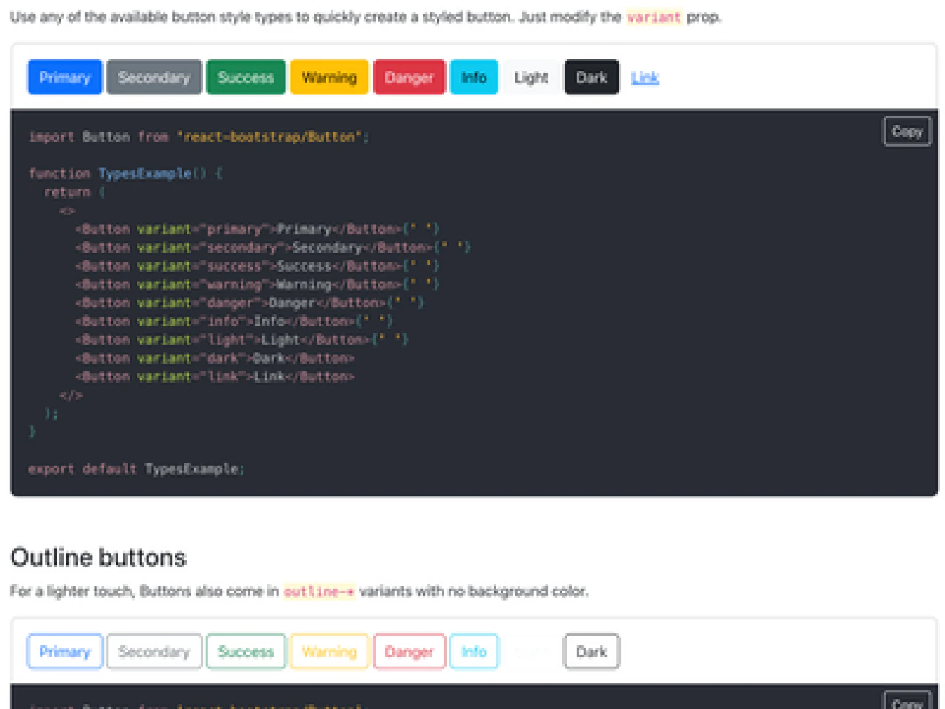 React Bootstrap - React UI Component - Buttons