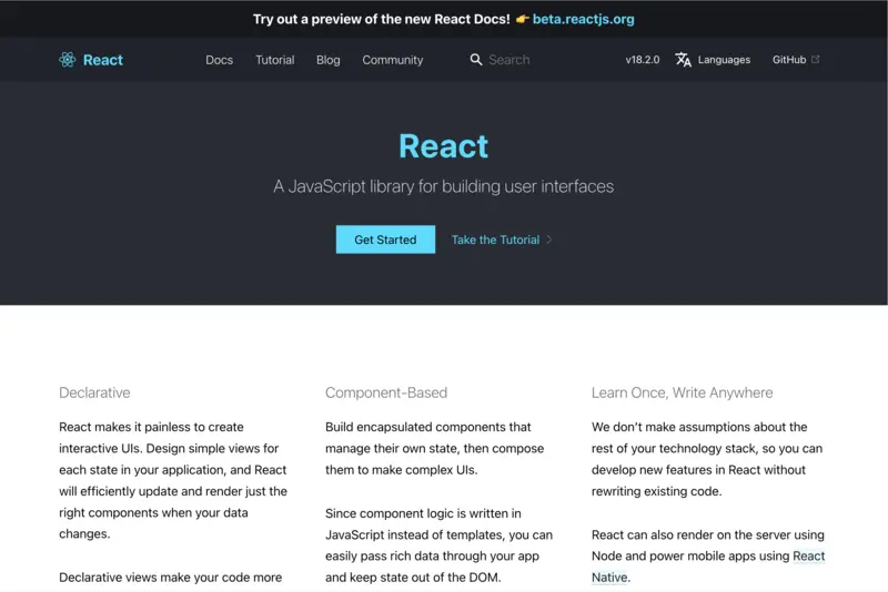 React.js website