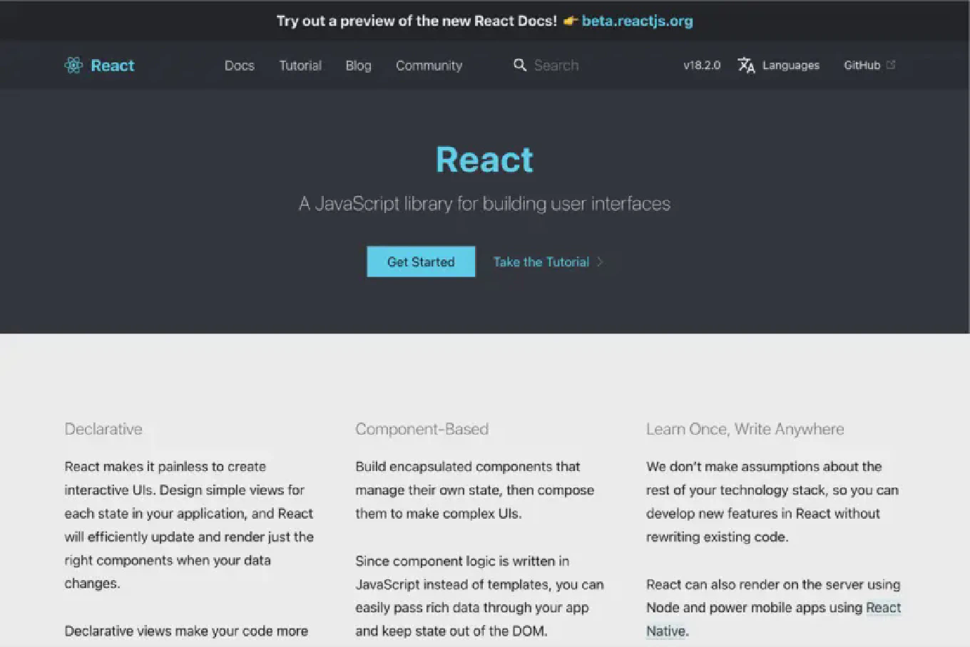 React.js website