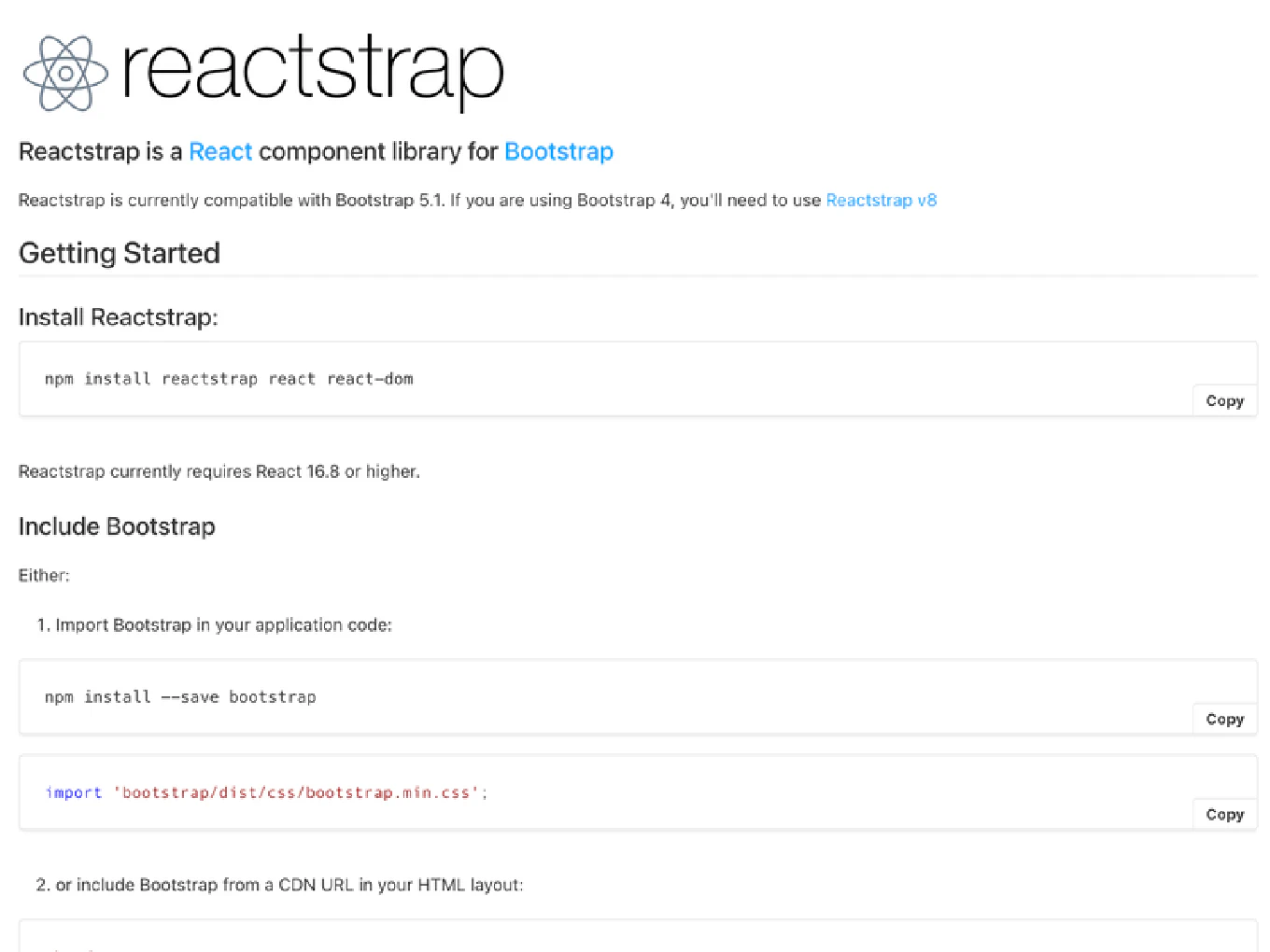 Reactstrap - React Component Library