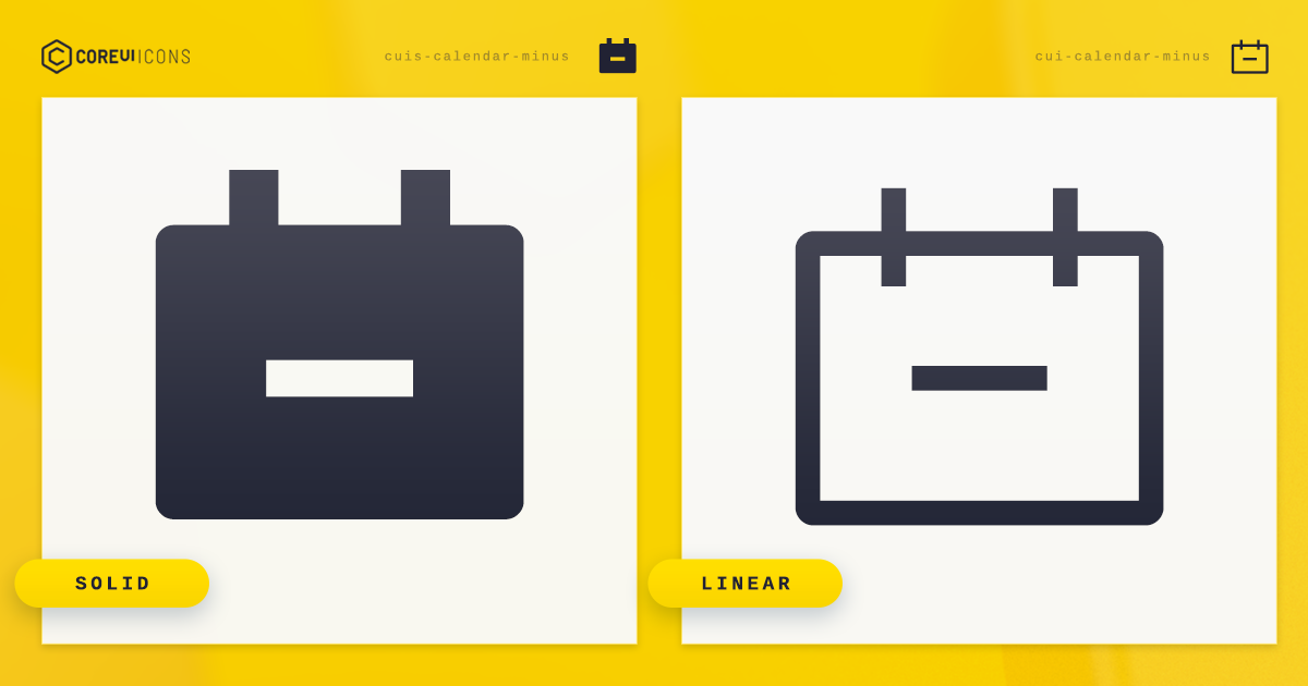 Calendar Minus Icon · Solid · CoreUI Icons · SVG, JavaScript ...