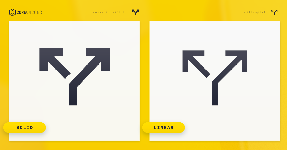 Call Split Icon · Linear · CoreUI Icons · SVG, JavaScript, TypeScript ...