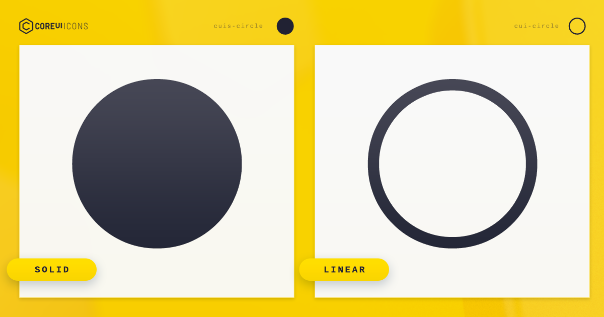 Circle Icon · Linear · CoreUI Icons · SVG, JavaScript, TypeScript & Webfont