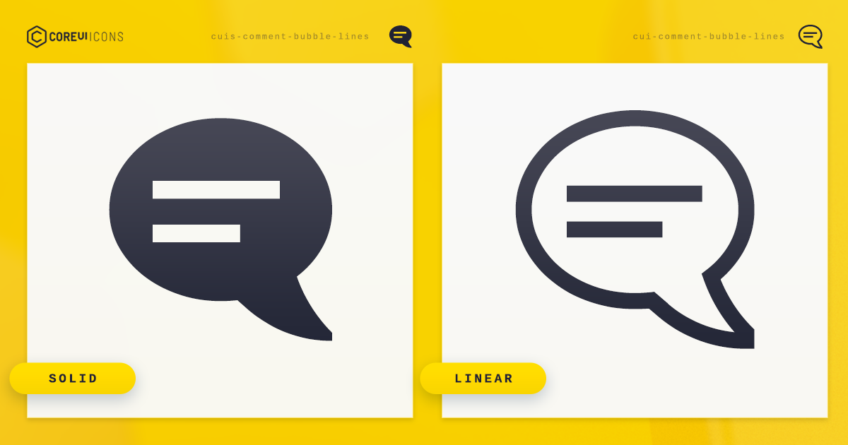 Comment Bubble Lines Icon · Solid · CoreUI Icons · SVG, JavaScript ...