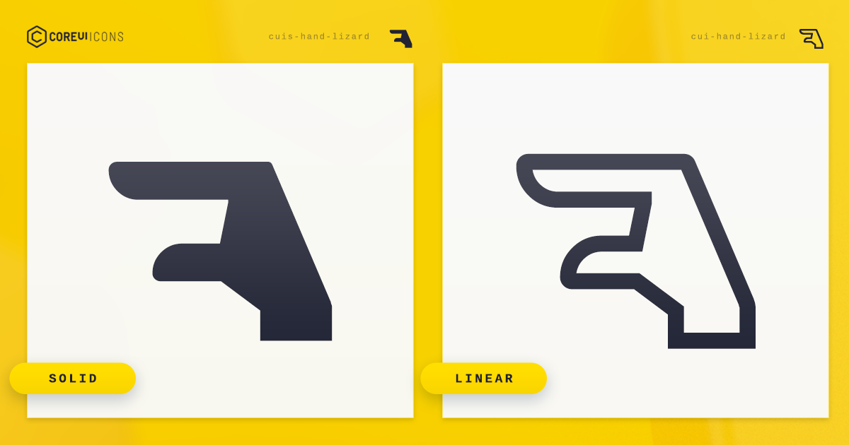 Hand Lizard Icon · Solid · CoreUI Icons · SVG, JavaScript, TypeScript ...