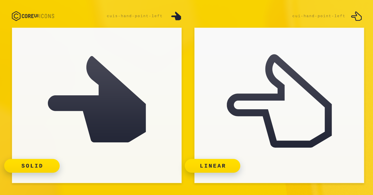 Hand Point Left Icon · Solid · CoreUI Icons · SVG, JavaScript ...