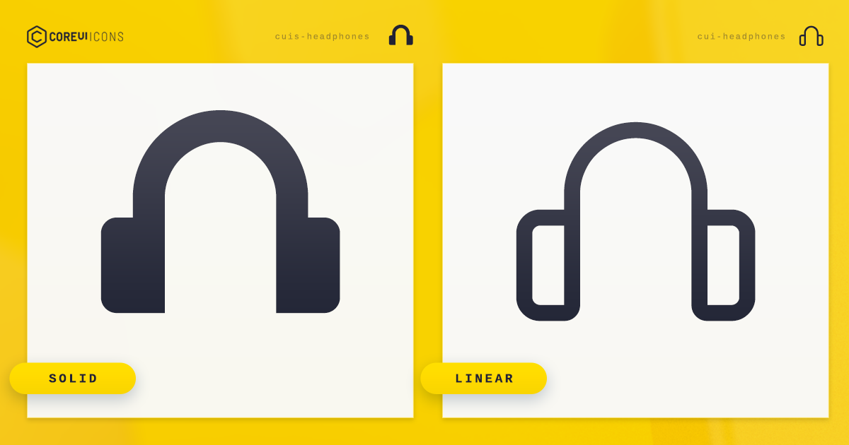 Headphones Icon · Linear · CoreUI Icons · SVG, JavaScript, TypeScript ...