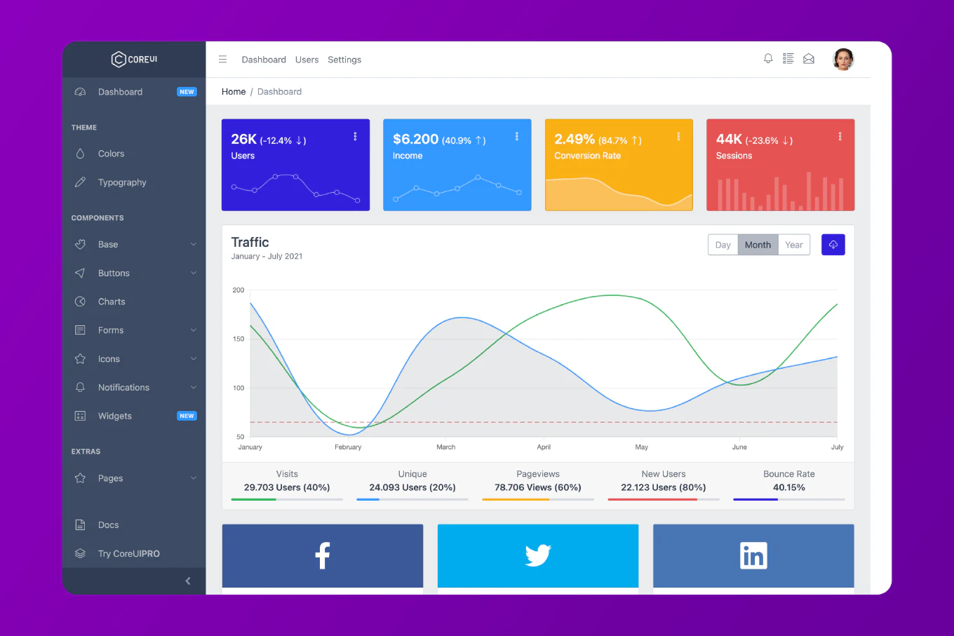 Free Bootstrap Admin Template